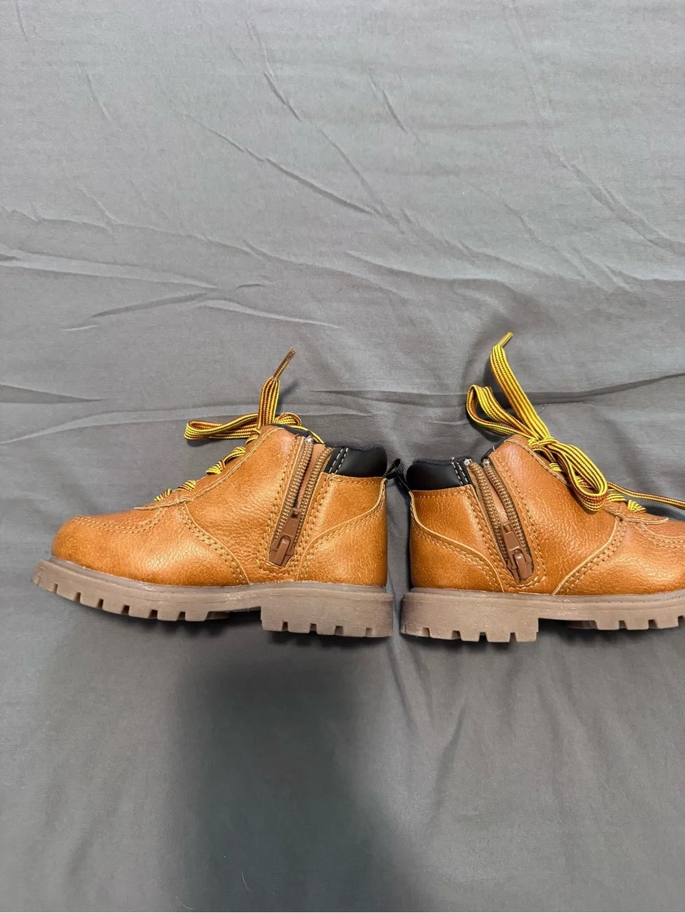 Kids Brown Lace-Up Outdoor Boots